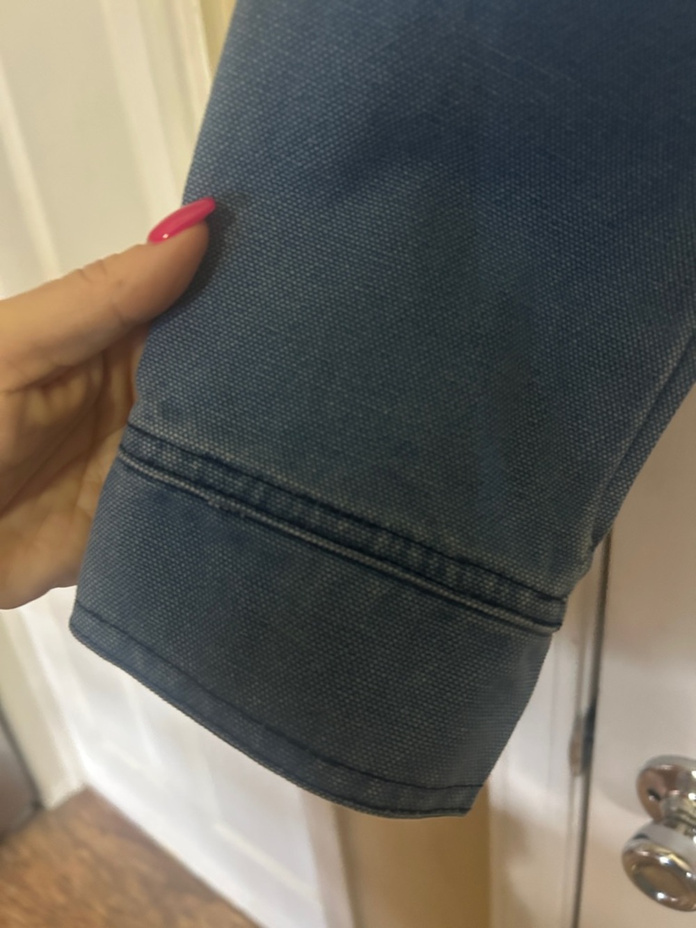 L'AGENCE Blue Jean Jacket with Gold Buttons size large womens - Picture 5 of 16
